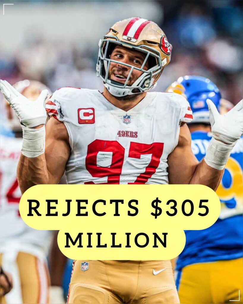 49ers Star Nick Bosa Rejects $305 Million NIL Offer from the Buffalo Bills: “My Loyalty Lies with San Francisco 49ers”….. see more….